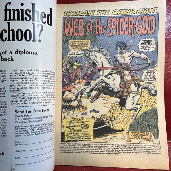 1972 “Conan The Barbarian” #13 Barry Windsor-Smith cover & art VF/NM Condition! - Picture 3 of 3